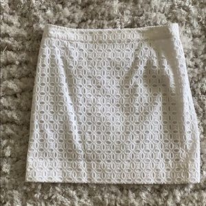 J Crew white eyelet skirt